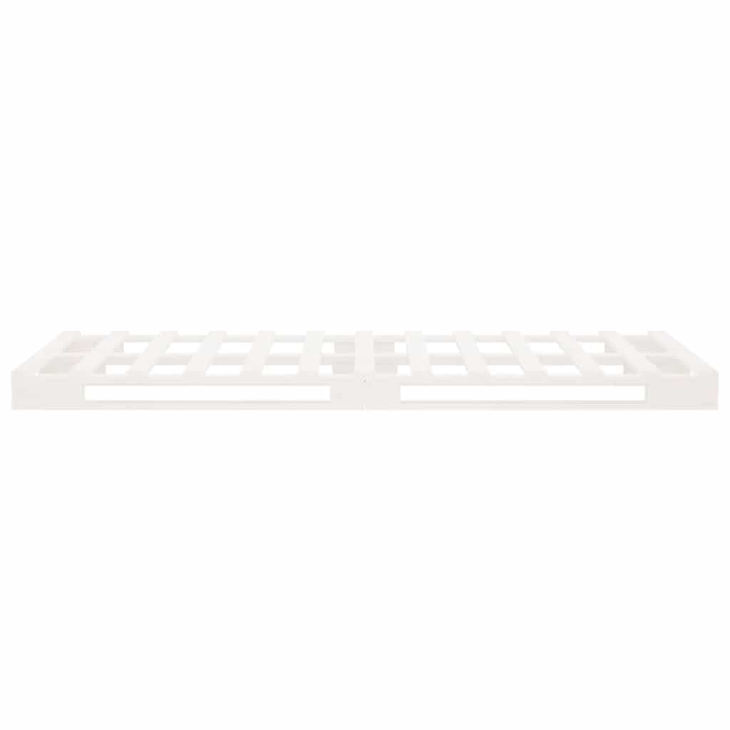 Palettenbett Weiß 100x200 cm Massivholz Kiefer