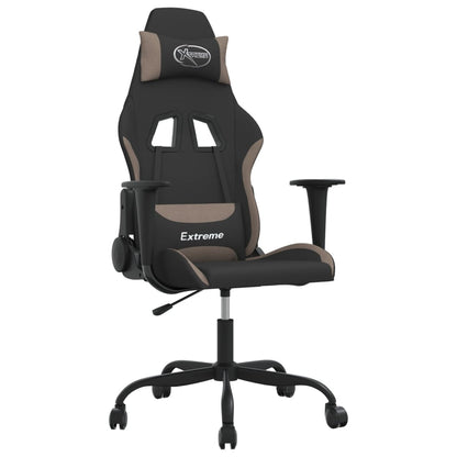 Gaming-Stuhl mit Massagefunktion Schwarz und Taupe Stoff