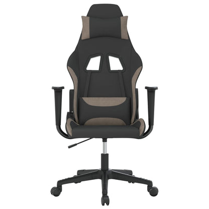 Gaming-Stuhl mit Massagefunktion Schwarz und Taupe Stoff