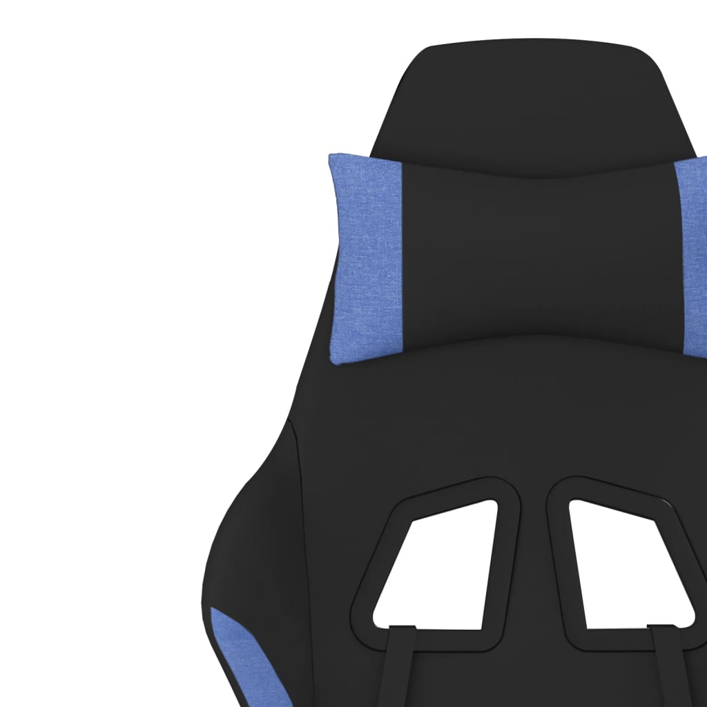 Gaming-Stuhl mit Massagefunktion Schwarz und Blau Stoff