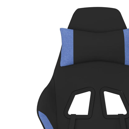 Gaming-Stuhl mit Massagefunktion Schwarz und Blau Stoff