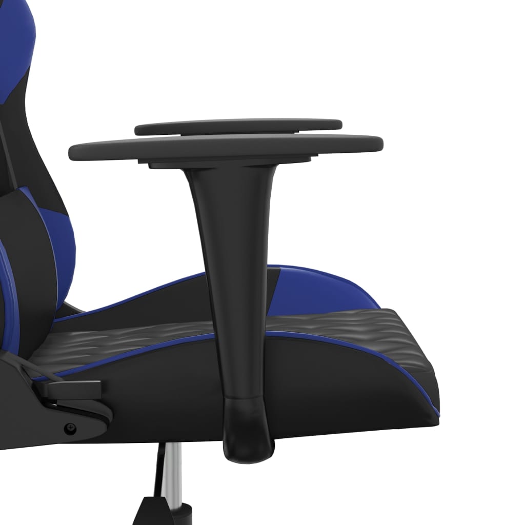 Gaming-Stuhl mit Massagefunktion Schwarz und Blau Kunstleder