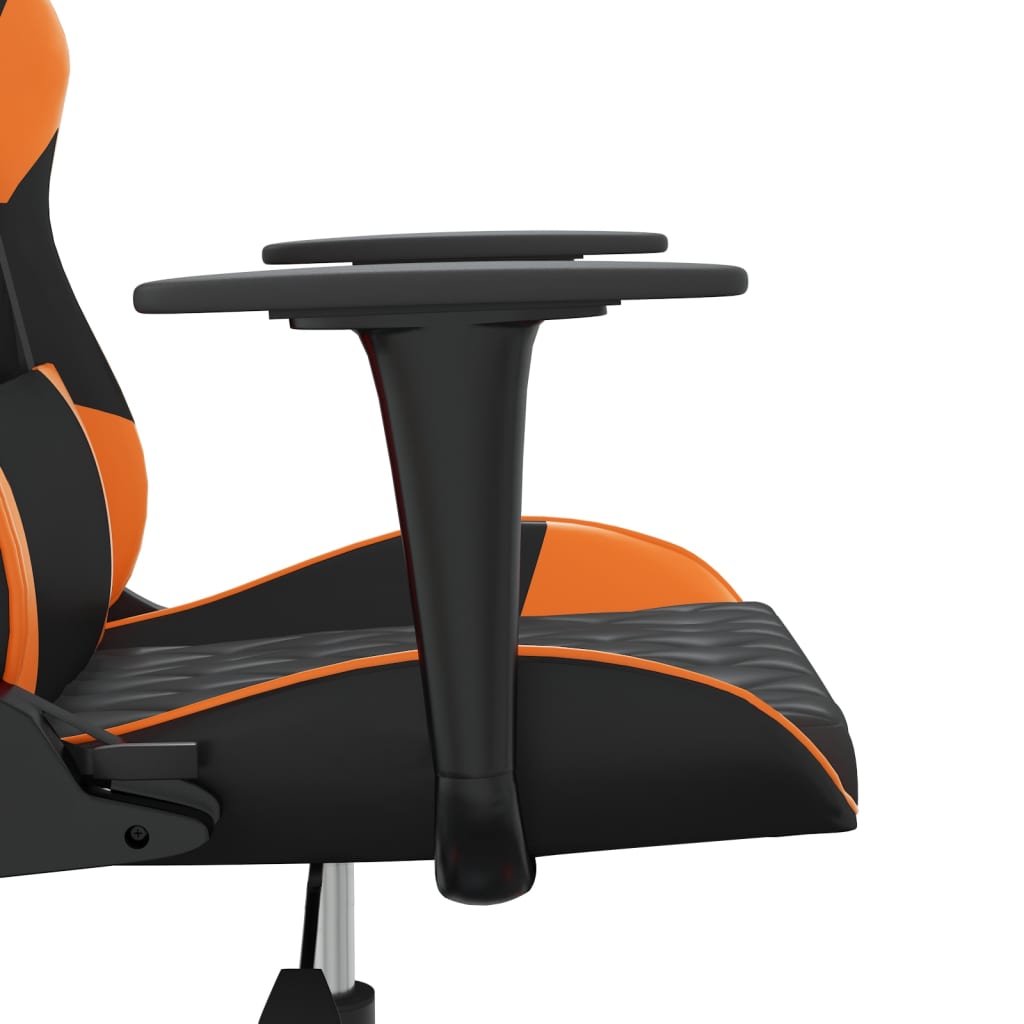 Gaming-Stuhl mit Massagefunktion Schwarz und Orange Kunstleder