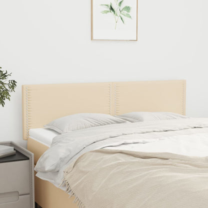 Kopfteile 2 Stk. Creme 72x5x78/88 cm Stoff