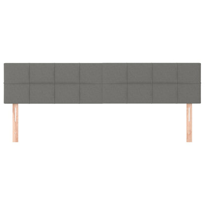 Kopfteile 2 Stk. Dunkelgrau 80x5x78/88 cm Stoff