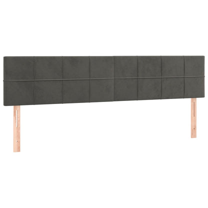 Kopfteile 2 Stk. Dunkelgrau 100x5x78/88 cm Samt