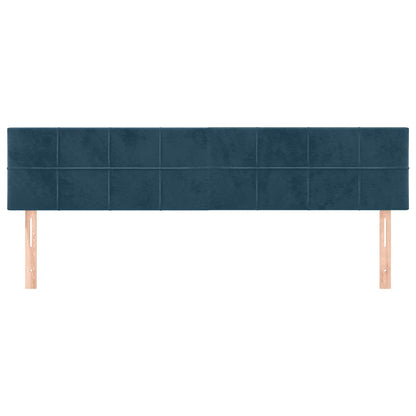 Kopfteile 2 Stk. Dunkelblau 100x5x78/88 cm Samt