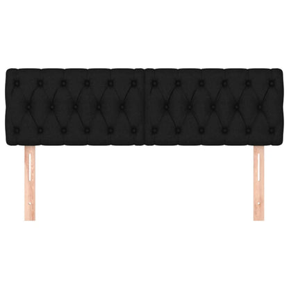 Kopfteile 2 Stk. Schwarz 80x7x78/88 cm Stoff