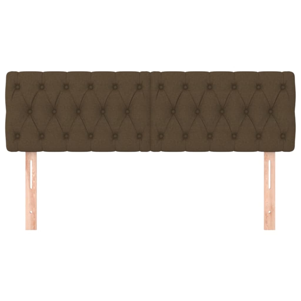 Kopfteile 2 Stk. Dunkelbraun 80x7x78/88 cm Stoff