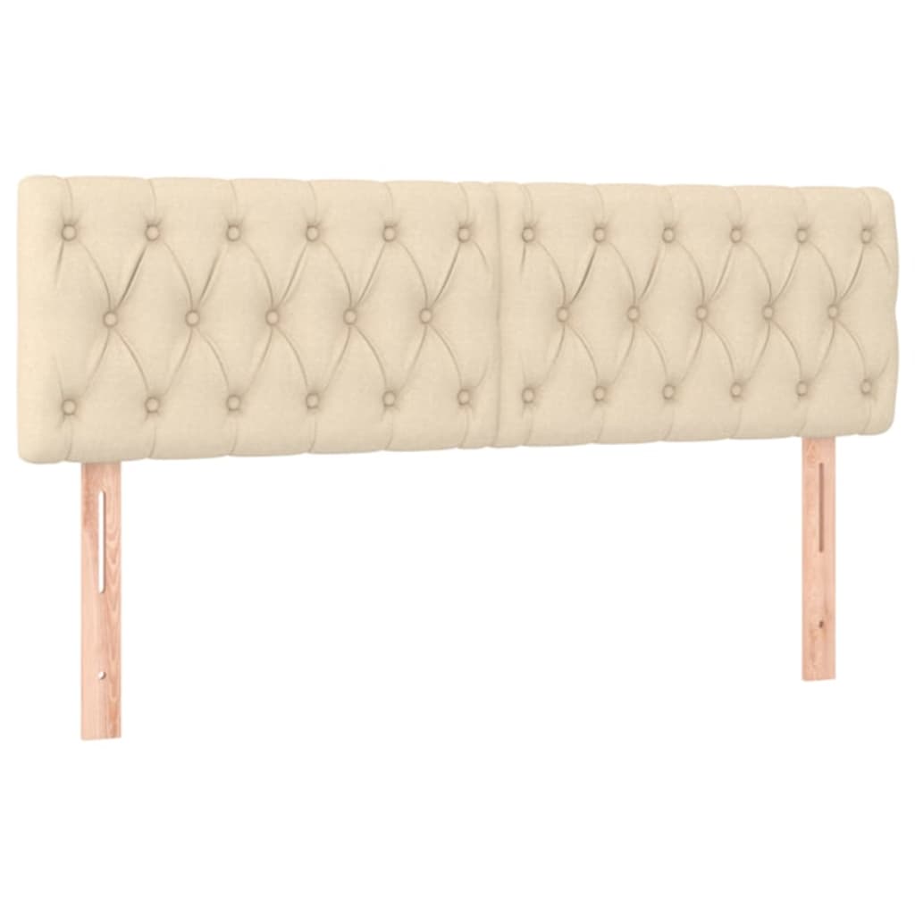 Kopfteile 2 Stk. Creme 80x7x78/88 cm Stoff