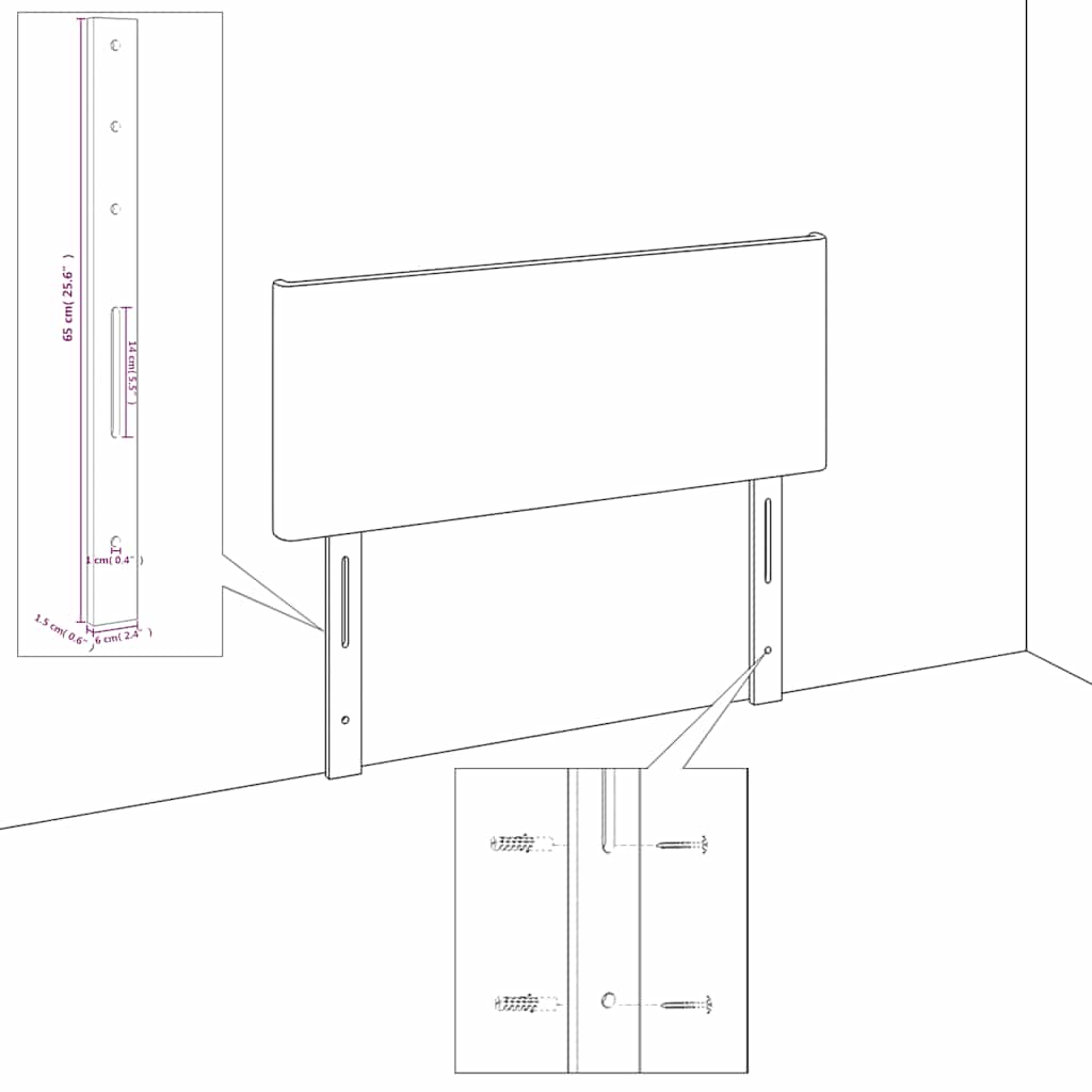 Kopfteile 2 Stk. Dunkelblau 90x7x78/88 cm Samt