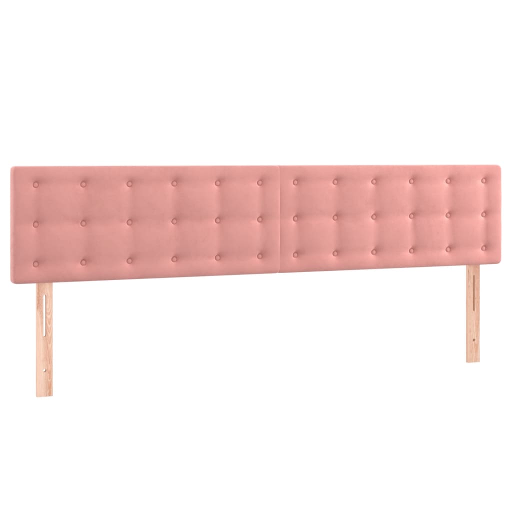 Kopfteile 2 Stk. Rosa 80x5x78/88 cm Samt