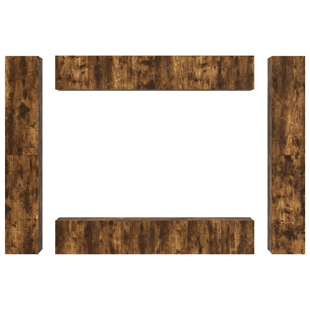 10-tlg. TV-Schrank-Set Räuchereiche Holzwerkstoff