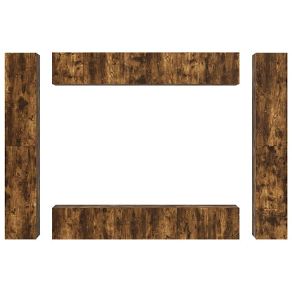 10-tlg. TV-Schrank-Set Räuchereiche Holzwerkstoff