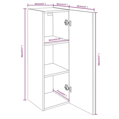 TV-Schränke 4 Stk. Räuchereiche 30,5x30x90 cm Holzwerkstoff