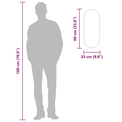 Wandspiegel Schwarz 60x25 cm Oval