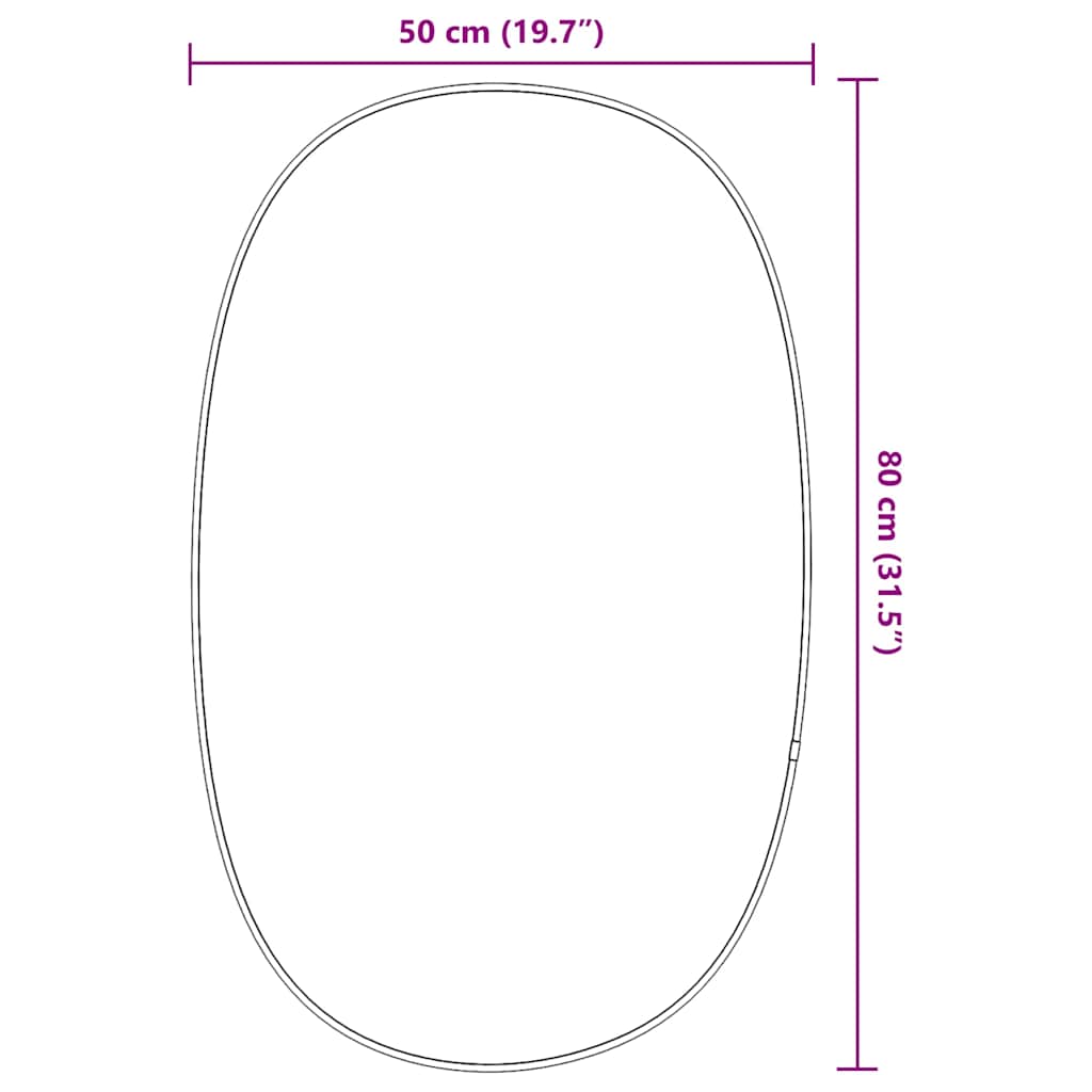 Wandspiegel Schwarz 80x50 cm