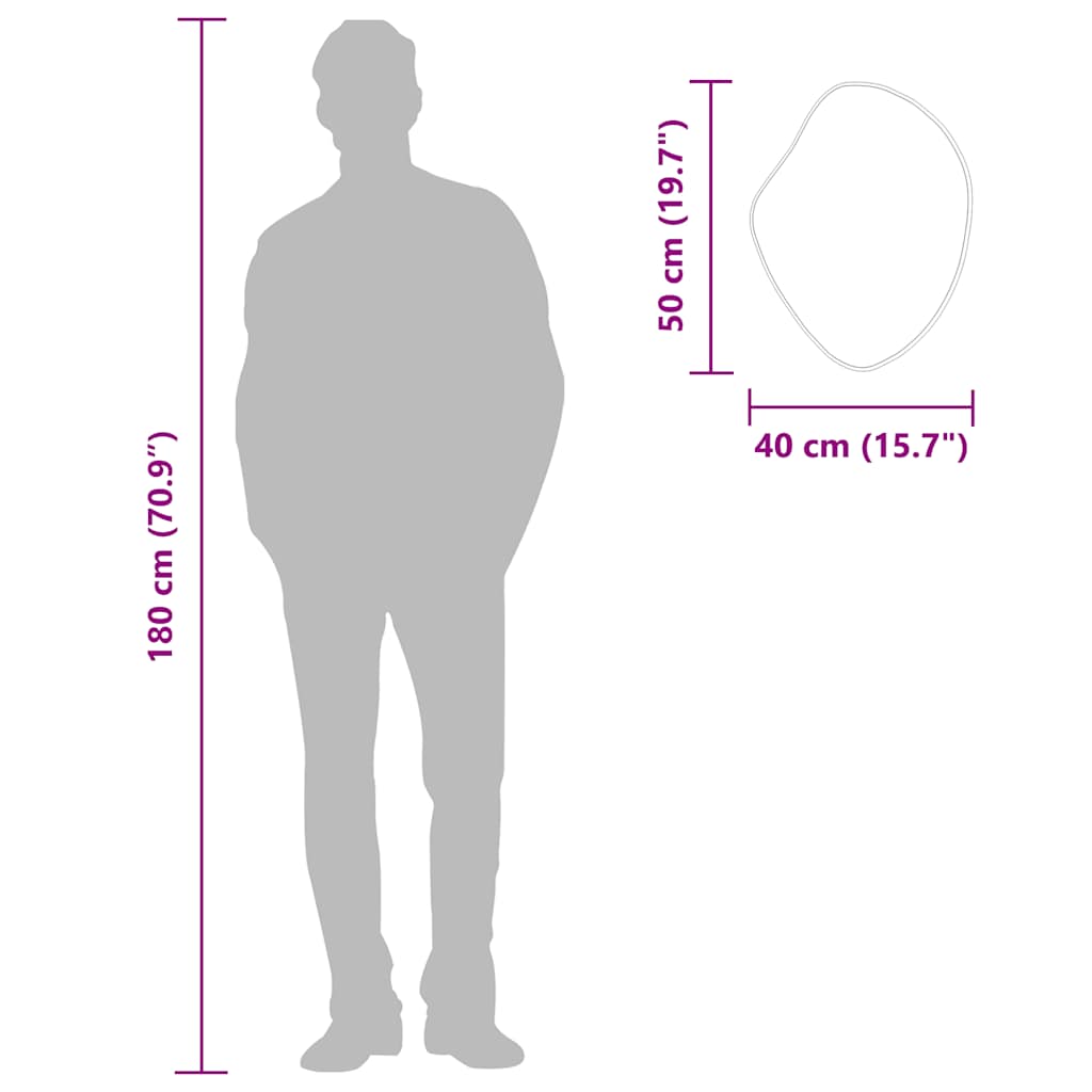 Wandspiegel Schwarz 50x40 cm