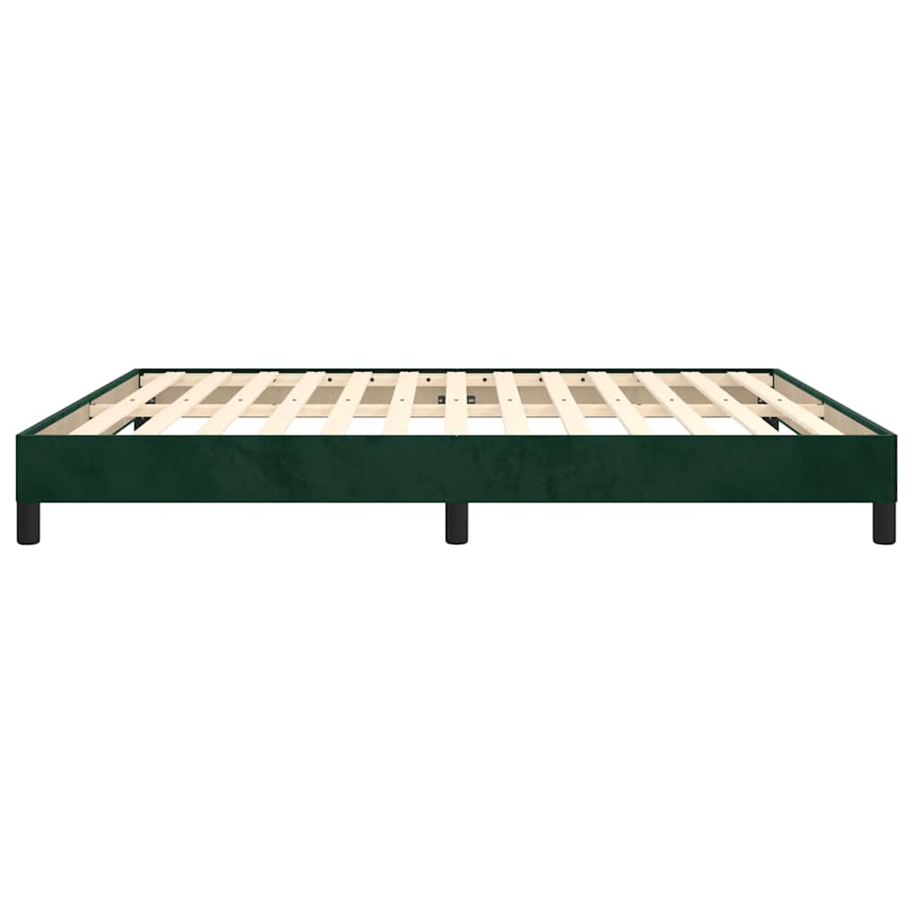 Bettgestell ohne Matratze Dunkelgrün 160x200 cm Samt