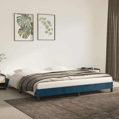 Bettgestell ohne Matratze Dunkelblau 200x200 cm Samt