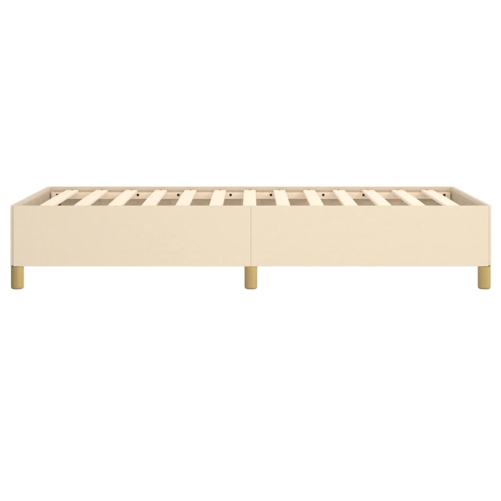 Bettgestell ohne Matratze Creme 90x190 cm Stoff