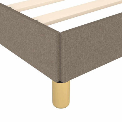Bettgestell mit Kopfteil ohne Matratze Taupe 90x200 cm Stoff