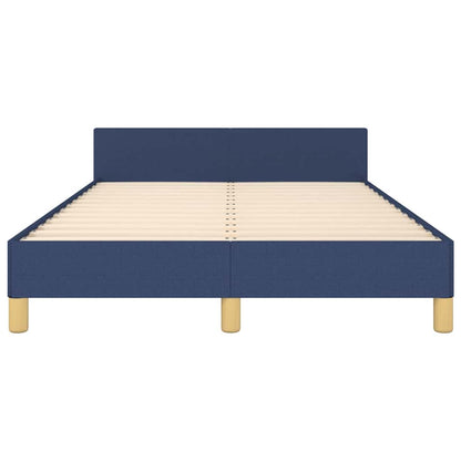 Bettgestell mit Kopfteil ohne Matratze Blau 120x200 cm Stoff