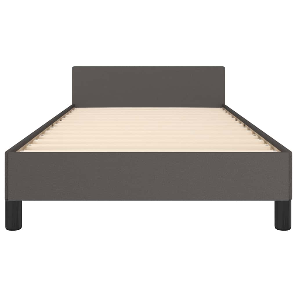Bettgestell mit Kopfteil ohne Matratze Grau 90x190 cm