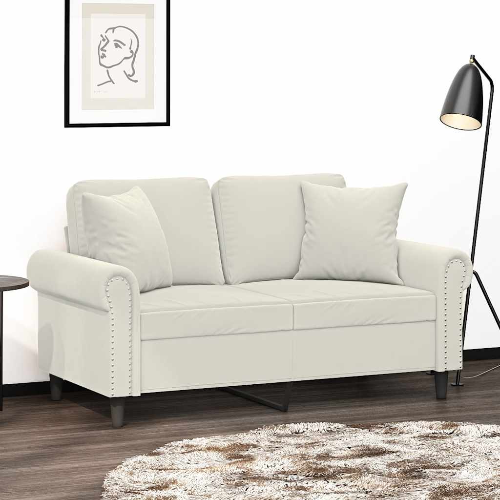 Zierkissen 2 Stk. Creme 40x40 cm Samt