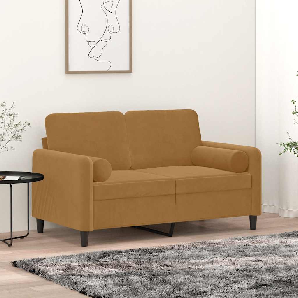 Zierkissen 2 Stk. Braun Ø15x50 cm Samt