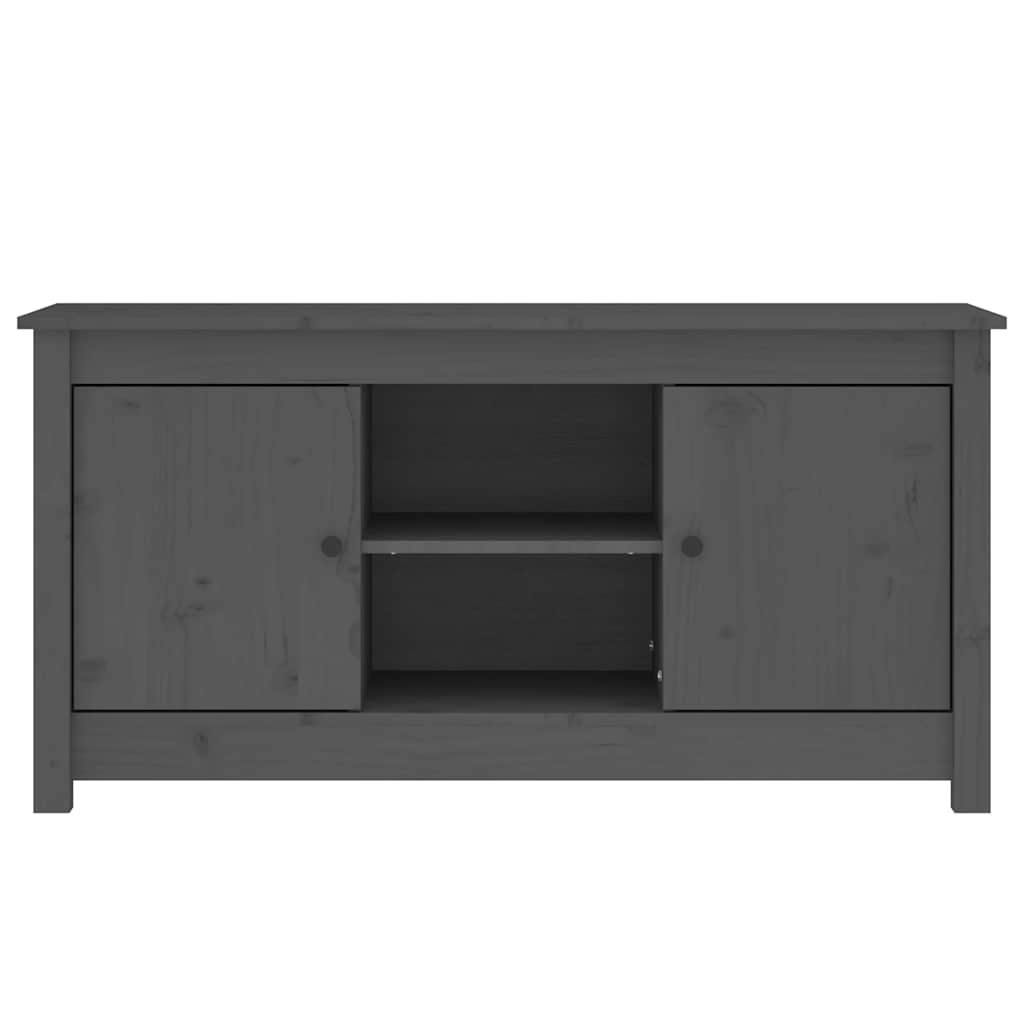 TV-Schrank Grau 103x36,5x52 cm Massivholz Kiefer