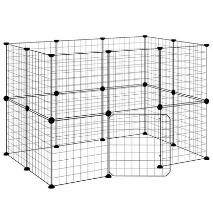 20-tlg. Haustierkäfig mit Tür Schwarz 35x35 cm Stahl