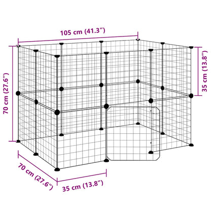 20-tlg. Haustierkäfig mit Tür Schwarz 35x35 cm Stahl