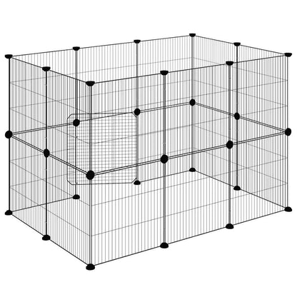 20-tlg. Haustierkäfig mit Tür Schwarz 35x35 cm Stahl