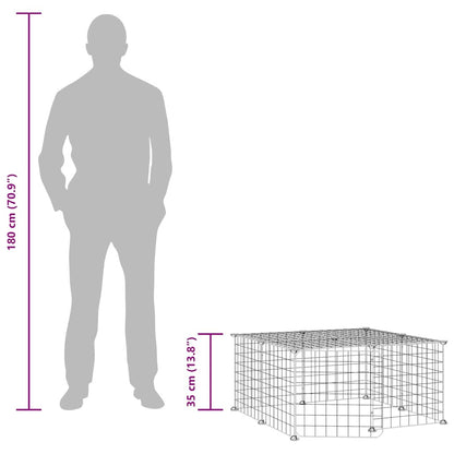 12-tlg. Haustierkäfig mit Tür Schwarz 35x35 cm Stahl