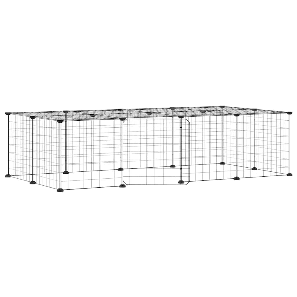 20-tlg. Haustierkäfig mit Tür Schwarz 35x35 cm Stahl