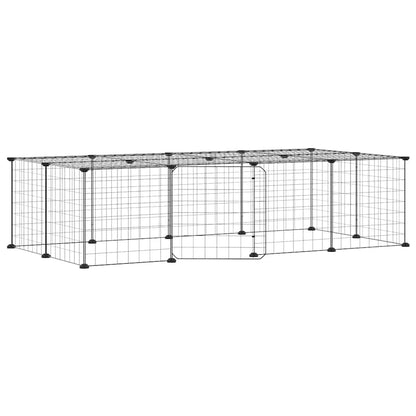 20-tlg. Haustierkäfig mit Tür Schwarz 35x35 cm Stahl