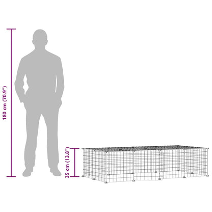 20-tlg. Haustierkäfig mit Tür Schwarz 35x35 cm Stahl