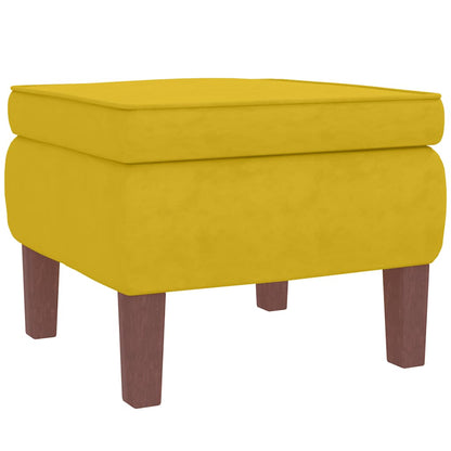 Schaukelstuhl Ohrensessel Gelb Samt und Massivholz