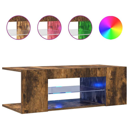TV-Schrank mit LED-Leuchten Räuchereiche 90x39x30 cm
