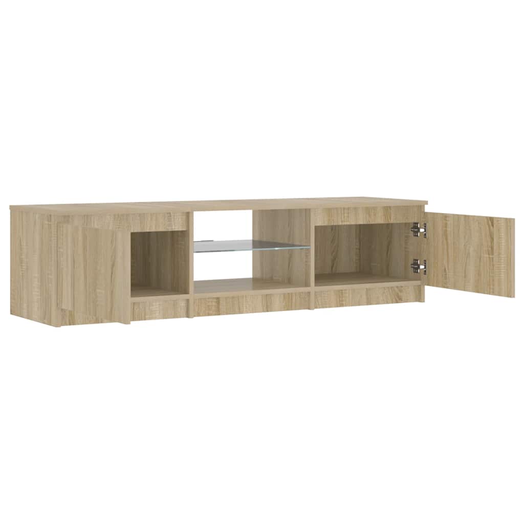 TV-Schrank mit LED-Leuchten Räuchereiche 140x40x36 cm