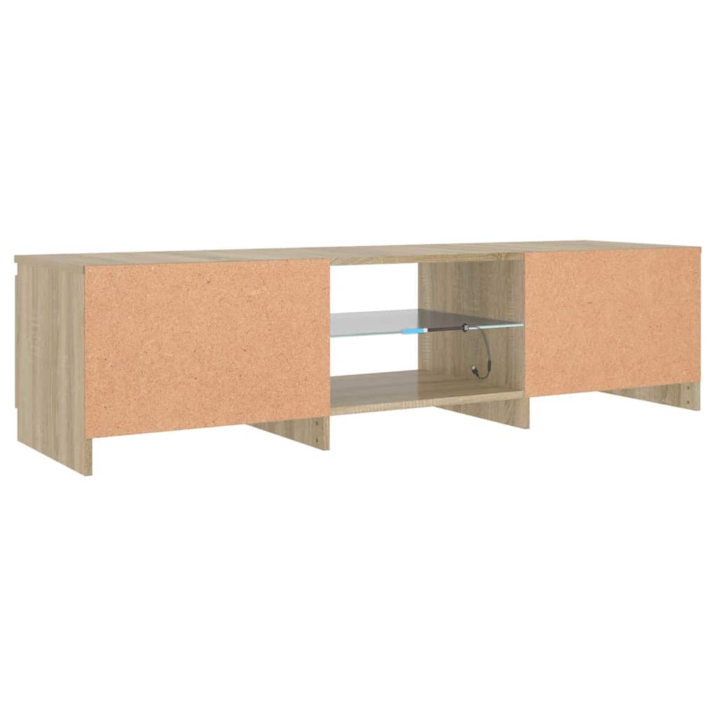 TV-Schrank mit LED-Leuchten Räuchereiche 140x40x36 cm