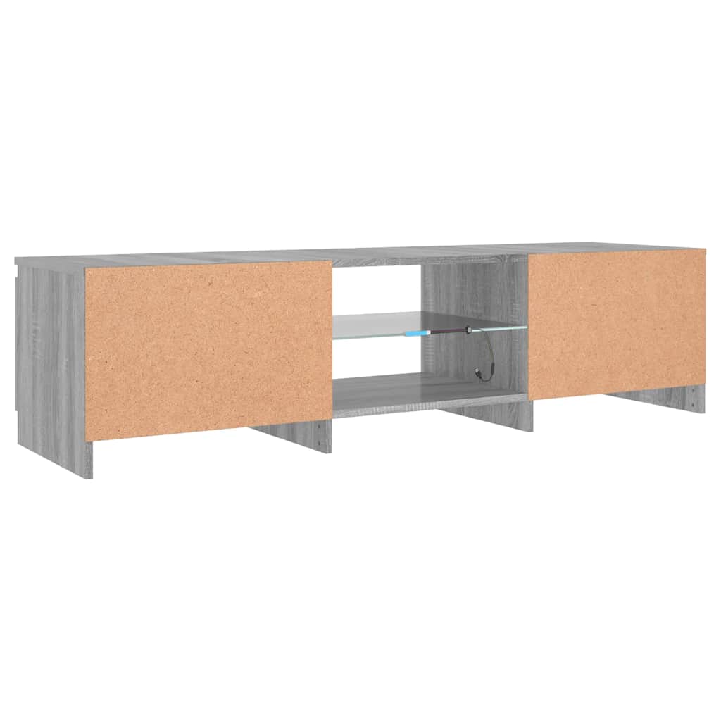 TV-Schrank mit LED-Leuchten Grau Sonoma 140x40x36 cm