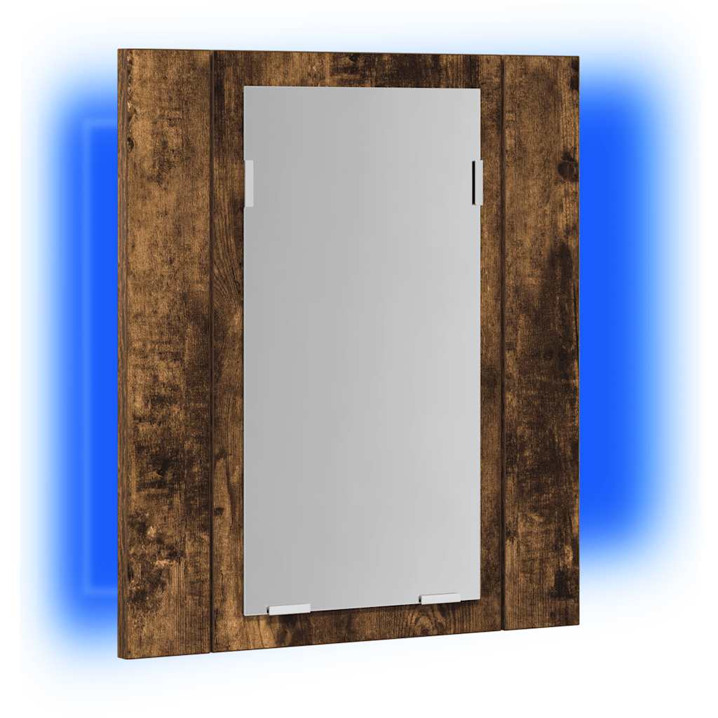 LED-Spiegelschrank Räuchereiche 40x12x45 cm Holzwerkstoff