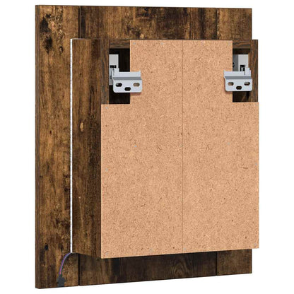 LED-Spiegelschrank Räuchereiche 40x12x45 cm Holzwerkstoff