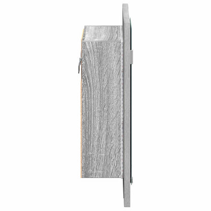 LED-Spiegelschrank Grau Sonoma 40x12x45 cm Holzwerkstoff
