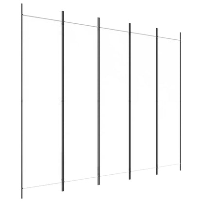 5-tlg. Paravent Weiß 250x200 cm Stoff