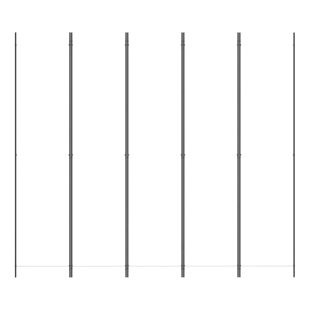 5-tlg. Paravent Weiß 250x220 cm Stoff