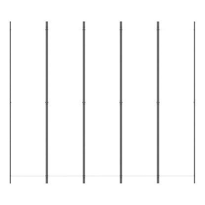 5-tlg. Paravent Weiß 250x220 cm Stoff