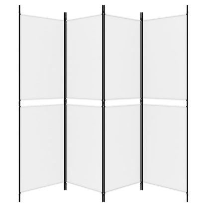 4-tlg. Paravent Weiß 200x180 cm Stoff